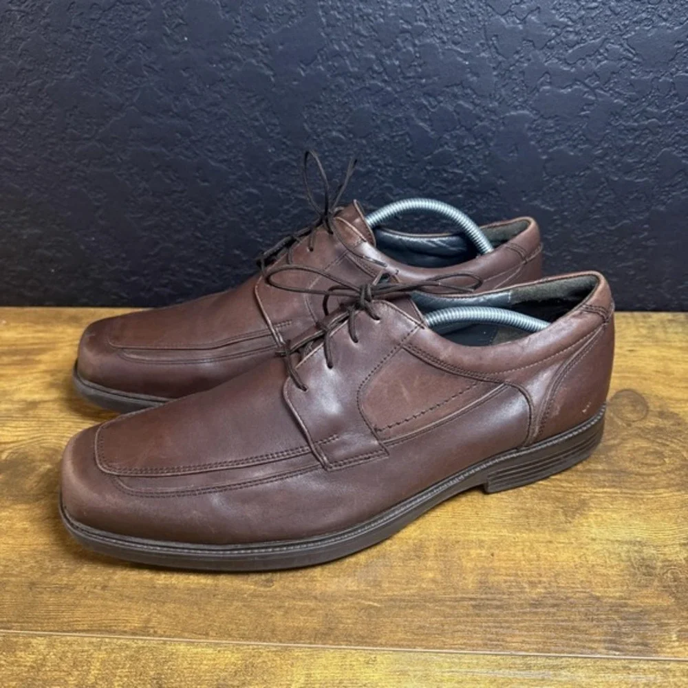 Johnston & Murphy 20-3602 Brown Leather Bicycle Toe Oxford Mens Size 12 M‎